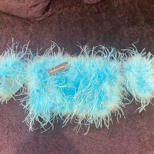 SOLD NWT Blue Feather Crop Top